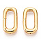 Brass Spring Gate Rings, Oval, Real 18K Gold Plated, 19x10x3.2mm