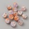 50Pcs Transparent Crackle Glass Beads, Round, Light Salmon, 8mm, Hole: 1.5mm