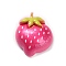 Opaque Resin Cabochons, Imitation Fruit, Deep Pink, Strawberry, 20x18x9mm