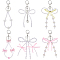 6Pcs Acrylic & Alloy & Plastic Keychain, with Alloy Clasp and Rings, Mixed Color, 16~19cm, 6pcs/set