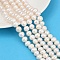 Natural Cultured Freshwater Pearl Beads Strands, Potato, Grade 2A, Seashell Color, 9~10mm, Hole: 0.7mm, about 39~46pcs/strand, 13.98~15.43''(33.5~39.2cm)