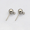 Non-Tarnish 304 Stainless Steel Stud Earring Findings, with Loop, Earring Posts, Stainless Steel Color, 15x6x4mm, Hole: 1mm, Pin: 0.7mm