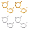 DICOSMETIC 16Pcs 2 Color Stainless Steel Spring Ring Clasps Golden Open Ring Jewelry Clasps with Loop Hole for Bracelet Necklace Making DIY Jewelry Accessories Hole: 2mm