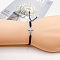 Alloy Cross Link Bracelets for Men Women, with Nylon Braided Cord, Platinum, Black, 5-7/8~12-5/8 inch(15~32cm)