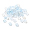 Acrylic Bead Caps, 5-Petal Flower, with Golden Foill, Sky Blue, 11x11x4mm, Hole: 1.6mm