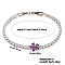 Elegant Brass Micro Pave Cubic Zirconia Charm Bracelets, Daisy Jewelry Bracelets for Women, Platinum, Purple, 6-3/4 inch(17cm)
