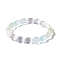 Natural Selenite Column Beaded Stretch Bracelet for Women, Inner Diameter: 2-1/8 inch(5.3cm)