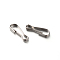 201 Stainless Steel Snap Keychain Clasp Findings, Stainless Steel Color, 21.5x7.5x2.5mm