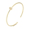 Rack Plating Brass Micro Pave Clear Cubic Zirconia Letter Open Cuff Bangles, Torque Bangles for Women, Real 18K Gold Plated, Lead Free & Cadmium Free, Letter S, Inner Diameter: 1-7/8x2-1/4 inch(4.8x5.8cm)
