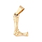 304 Stainless Steel Pendants, Bamboo Style, Letter, Ion Plating(IP), Real 18K Gold Plated, Letter.L, 19x11x3mm, Hole: 3x7mm