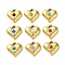 Ion Plating(IP) 304 Stainless Steel Charms, with Glass, Heart Charm, Real 18K Gold Plated, Mixed Color, 13x13.5x3.5mm, Hole: 2.5x2mm
