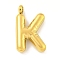 Ion Plating(IP) 304 Stainless Steel Pendants, Letter Charm, Golden, Letter K, 25.5x15.5x5.5mm, Hole: 3mm