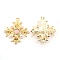 Alloy Pendants, with Resin, Light Gold, Cross, Misty Rose, 31x27.7x5.7mm, Hole: 1.6mm