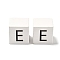 Wood European Beads, Large Hole Beads, Cube with Letter, Letter E, 30.5x30.5x29.5~30.5mm, Hole: 5mm
