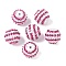 Striped Resin Rhinestone Beads, Bubblegum Round Beads, with Acrylic, Pale Violet Red, 20mm, Hole: 2mm