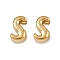 304 Stainless Steel Charms, Letter, Ion Plating(IP), Real 18K Gold Plated , Letter S, 7.5x4.5x3.5mm, Hole: 1.8mm