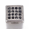 304 Stainless Steel Slide Charms, with Rhinestone, Rectangle, Stainless Steel Color, 9.5x9.5x4mm, Hole: 2x5mm