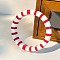 Resin Bangles, Stripe, Red, Inner Diameter: 2.52 inch(6.4cm)