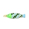 Brass Pendants, Fish Charms, with Enamel, Cadmium Free & Lead Free, Rack Plating, Long-Lasting Plated, with Jump Ring, Real 18K Gold Plated, Green, 29.5x8.5x4.5mm, Hole: 3.3mm