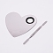 Stainless Steel Color Palette and Double Head Spoon Palette Spatulas Stick Rod, Makeup Cosmetic Nail Art Tool, Heart, Stainless Steel Color, 98x110x4mm
