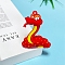 PVC Plastic Pendants, Snake, Red, 58x45mm