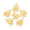 Golden Plated Alloy Pendant Rhinestone Settings, 12 Constellation/Zodiac Sign, Pisces, 23.5x18.5x2.5mm, hole: 2mm, Fit for SS6(1.9~2.0mm) Rhinestone