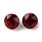 Glass Rhinestone Cabochons, Pointed Back & Back Plated, Faceted, Flat Round, Light Siam, 8x5.5mm
