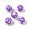 Natural Cultured Freshwater Pearl Enamel Beads, Hand Drawn Beads, Round with Evil Eye Pattern, Dark Orchid, 18~19x21~22x21~22mm, Hole: 1mm
