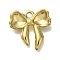 Ion Plating(IP) 304 Stainless Steel Cabochon Settings for Enamel, Bowknot, Real 18K Gold Plated, 18x18x3.5mm, Hole: 1.8mm
