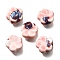 Handmade Porcelain Beads, Flower, Misty Rose, 14.5x15x6.5mm, Hole: 2mm