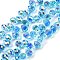 Electroplate Glass Beads Strands, Teardrop, Deep Sky Blue, 10~11x8mm, Hole: 1mm, about 93pcs/strand, 62cm