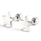 Tarnish Resistant 201 Stainless Steel Barbell Cartilage Earrings, Screw Back Earrings, with 304 Stainless Steel Pins, Star, Stainless Steel Color, 8x8x2mm, Pin: 1mm