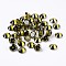 Diamond Shape Glass Rhinestone Cabochons, Pointed Back, Olivine, 6x4mm, about 100pcs/bag