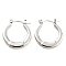 Non-Tarnish Ring 304 Stainless Steel Hoop Earrings for Women, Stainless Steel Color, 24x22x3mm