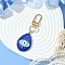 Teardrop with Evil Eye Alloy Enamel Pendant Decorations, with Alloy Swivel Clasps, Medium Blue, 72mm, Pendant: 37mm
