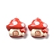 Spring Theme Opaque Resin Pendants, Plant Charms, Mushroom, 26x23x9mm, Hole: 2mm