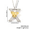 Brass Micro Pave Clear Cubic Zirconia Bee Initial Pendant Necklaces, Platinum & Golden, Letter X, 15.75 inch(40cm), pendant: 30x24mm