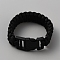 Survival Polyester Cord Bracelet with Plastic Clasps for Hiking Camping Outdoor, Black, 9-1/8 inch(23.1cm)