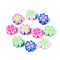 Handmade Polymer Clay Beads, Clover, Mixed Color, 8.5~9x8.5~9x4.5~5mm, Hole: 1.4~1.5mm