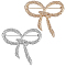 2Pcs 2 Colors Bowknot Alloy Brooches, for Girls Women, Mixed Color, 4.45x4.6x1.5cm, 1pc/color
