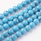 Synthetic Turquoise Bead Strands, Round, 8~8.5mm, Hole: 1mm, about 45~47pcs/strand, 14.9 inch(38cm)