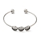 304 Stainless Steel Open Cuff Bangle Makings, Blank Cobochons Cuff Bangles, Stainless Steel Color, Tray: 10mm, Inner Diameter: 2.44x1.89 inch(6.2x4.8cm), Tray Size: 10mm