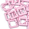 Painted Poplar Wood Links, Square, Pink, 23x23x3mm, Hole: 1.4mm