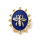 Brass Enamel Pendants, Oval with Bees, Golden, 19.5x16.5x3mm, Hole: 4.5x3mm