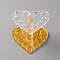 Acrylic Nail Art Brush Pen Holder Stand, Manicure Nails Brush Makeup Holder, Heart, Gold, 8.4x8.6x6cm