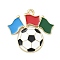 Alloy Enamel Pendants, Golden, Football, 25x26x2mm, Hole: 1.8mm