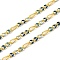 Brass Figaro Chains, Soldered, with Enamel, Rack Plating, Long-Lasting Plated, Lead Free & Cadmium Free, with Spool, Real 18K Gold Plated, Colorful, Link: 4.5x3x1mm and 6x2x1mm