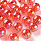 Transparent Acrylic Beads, AB Color Plated, Round, Orange Red, 20x19mm, Hole: 3mm, about 111pcs/500g