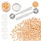 Sealing Wax Particles Kits for Retro Seal Stamp, with Stainless Steel Spoon, Candle, Plastic Empty Containers, Sandy Brown, 9mm, 300pcs