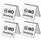 4Pcs Stainless Steel Hotel Resturant Table No Smoking Tent Sign, Stainless Steel Color, Black, 50x50x1.2mm